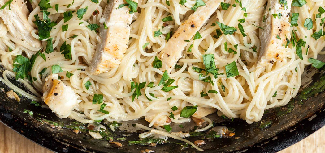 Capellini with chicken