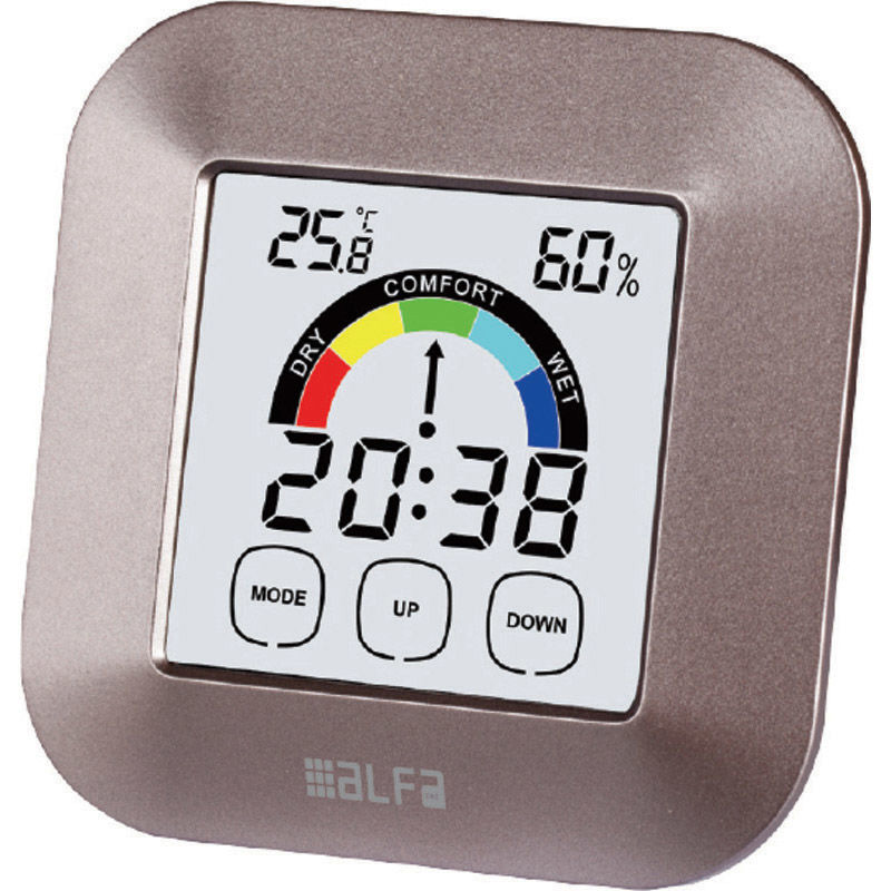 Weather station ET640T Alfaone tabletop with clock & touch screen with color scale Silver