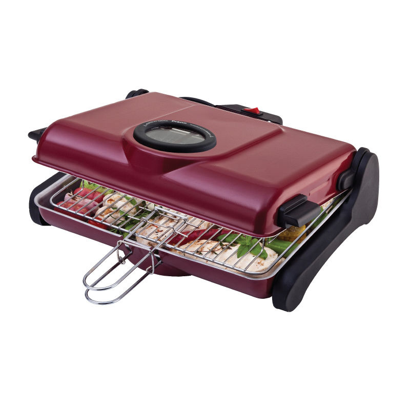 Traditional grill AB661 Primo 1200W double rack 34x25 cm red