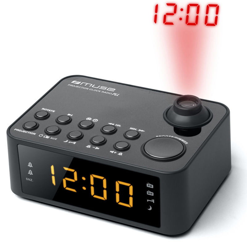 Radio clock M-178P MUSE Battery-electric digital Black