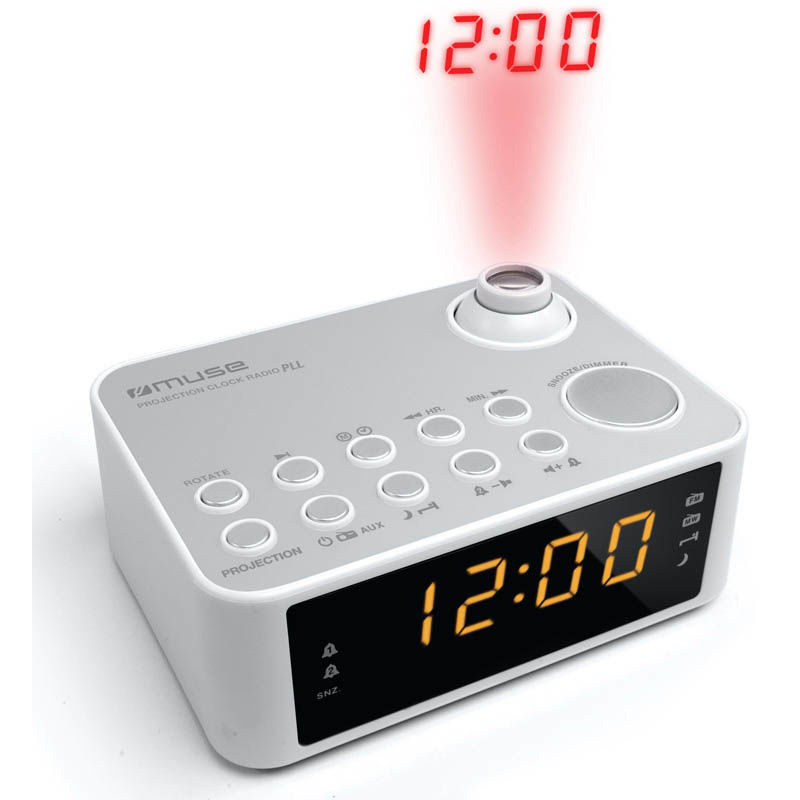 Radio clock M-178PW MUSE Battery-electric digital White