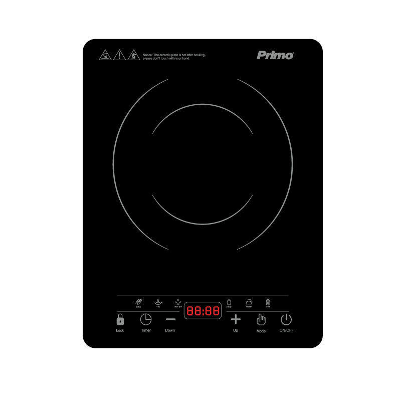 Induction hob single PRIC-40300 Primo 2000W with touch panel 28x35 cm glass Black