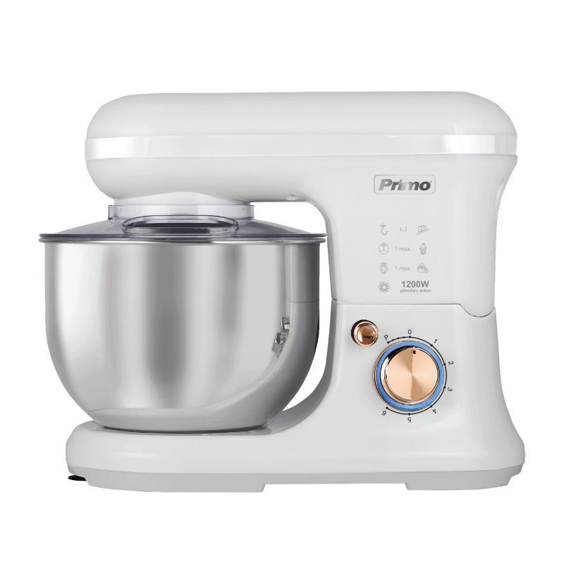 Mixer PRMB-40256 Primo with bowl Inox 5L 1200W with ring LED White-Rose gold