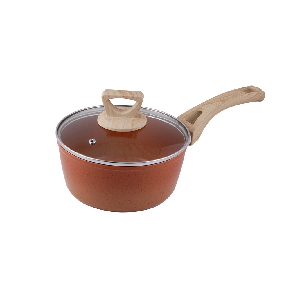 TnS nonstick milk pot degrade handle + glass lid 18x8 cm