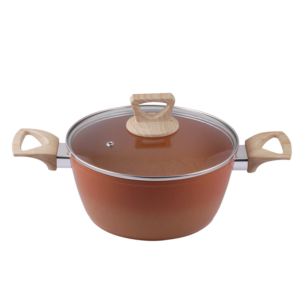 TnS nonstick pot degrade handles + glass lid 22x9 cm