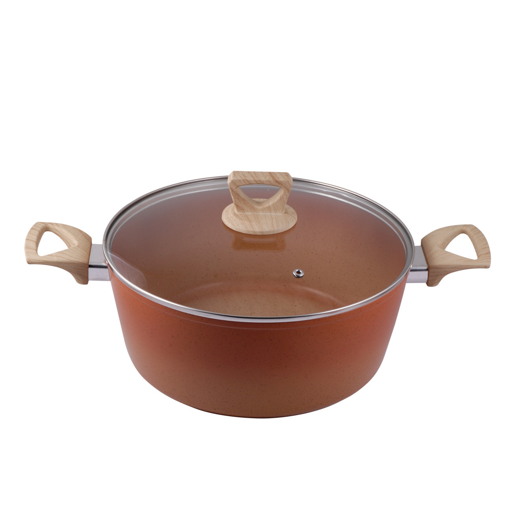 TnS nonstick pot degrade handles + glass lid 28x12 cm