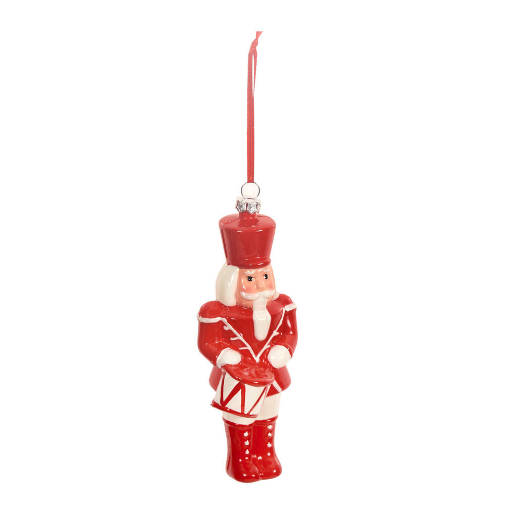 Nutcracker with drum red / white 5x4x14,9 cm