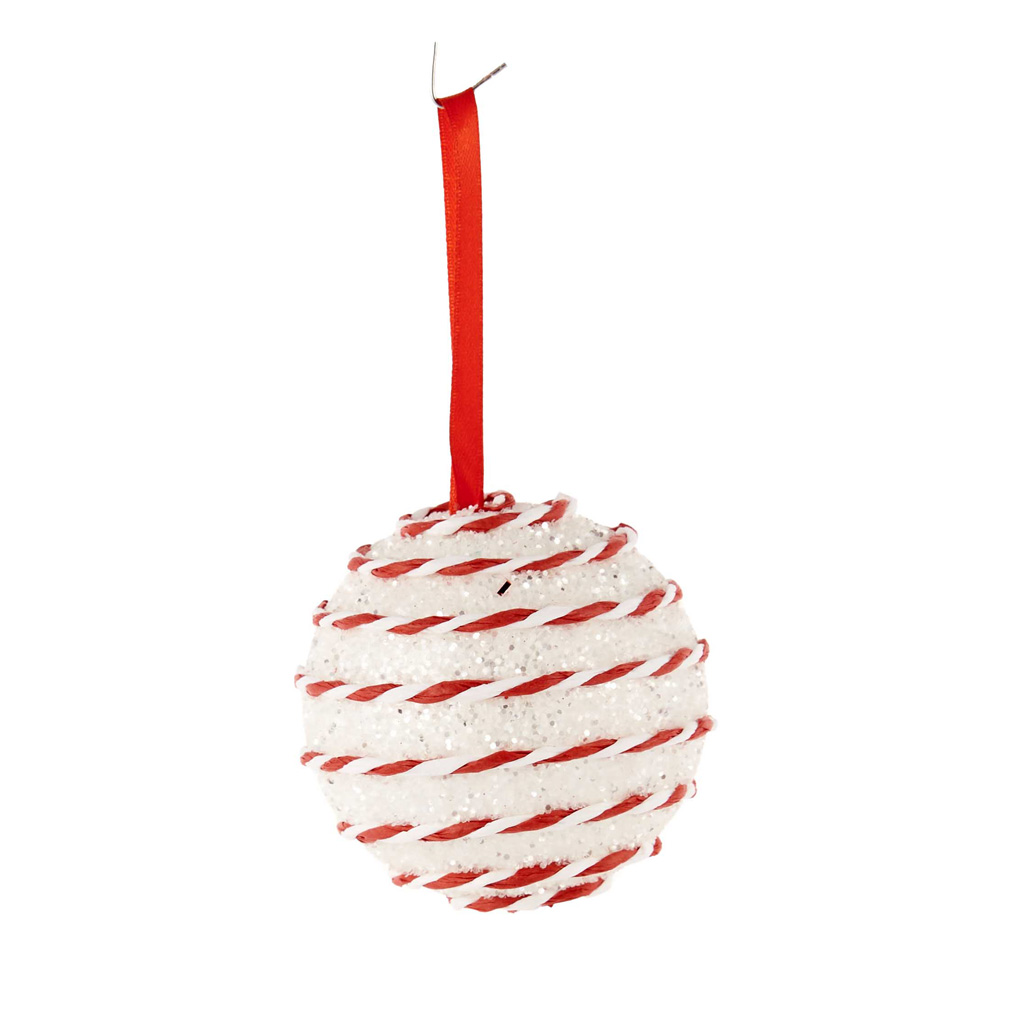 Christmas ball white / red 6 cm