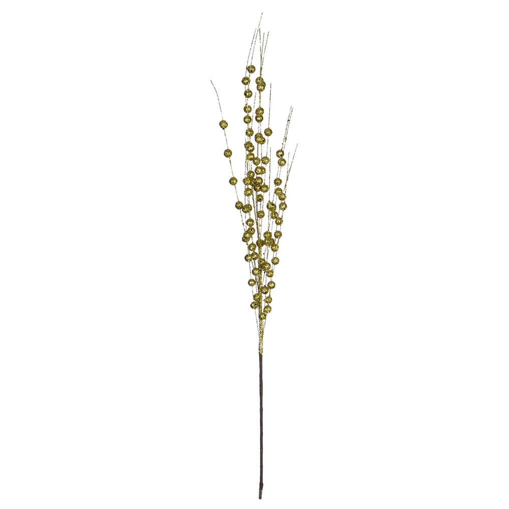Fern with balls 73 cm Gold