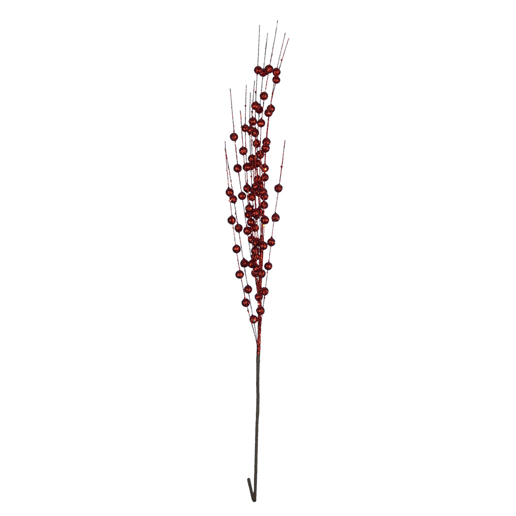 Fern with balls 73 cm Red