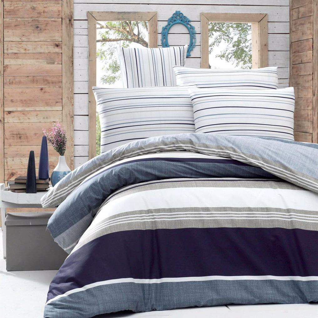 Σετ παπλωματοθήκη Savoy Μπλε 100% Βαμβάκι +Σεντόνι+Μαξιλαροθήκη