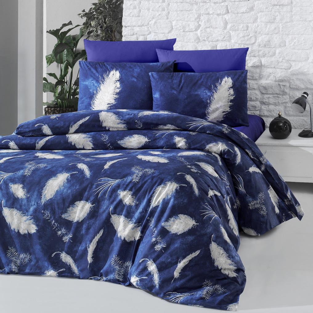 Σετ παπλωματοθήκη Feather 100% Βαμβάκι +Σεντόνι+Μαξιλαροθήκη