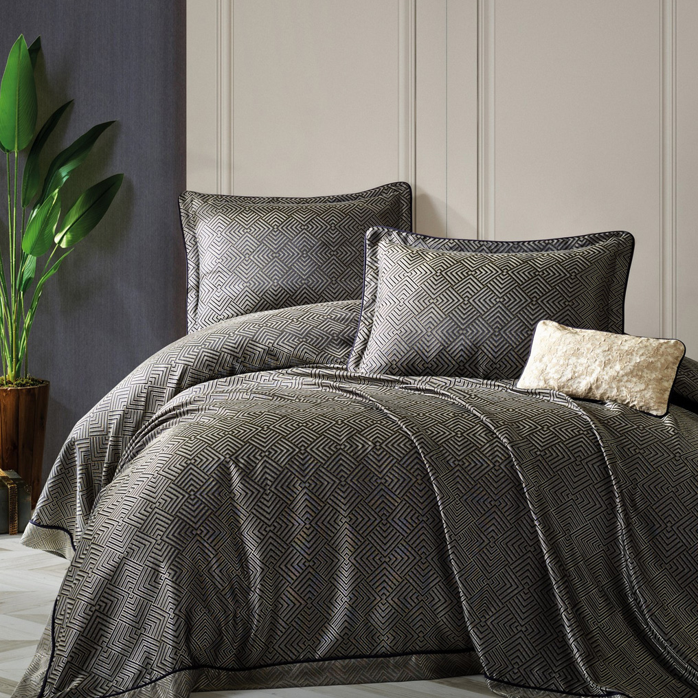 Double Bedspread Set Esta - Dark Blue 100% Pol. Bedspread + 2 Oxford Pillowcases + Cushion Cover