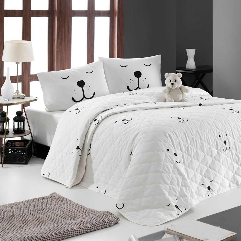Bedspread set Eles - White 100% Cotton Bedspread + Pillowcase