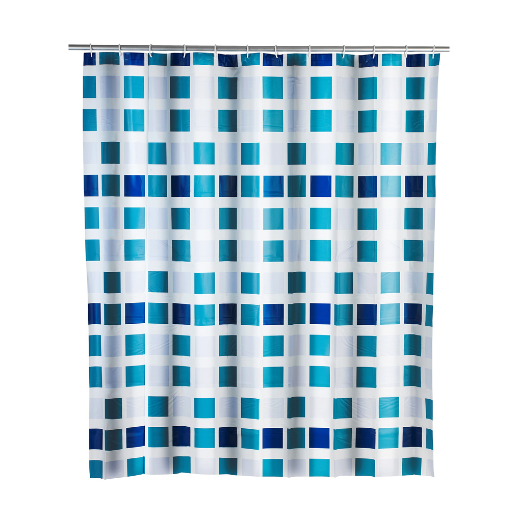 Shower curtain Mosaic blue / white PEVA 180x200 cm 19140100