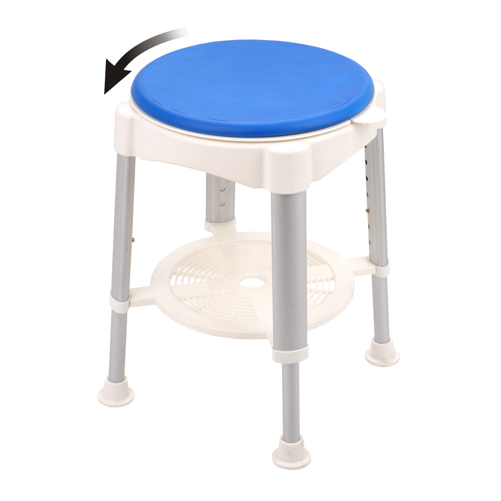 Rotating shower stool with suction feet 35x41,5-60 cm