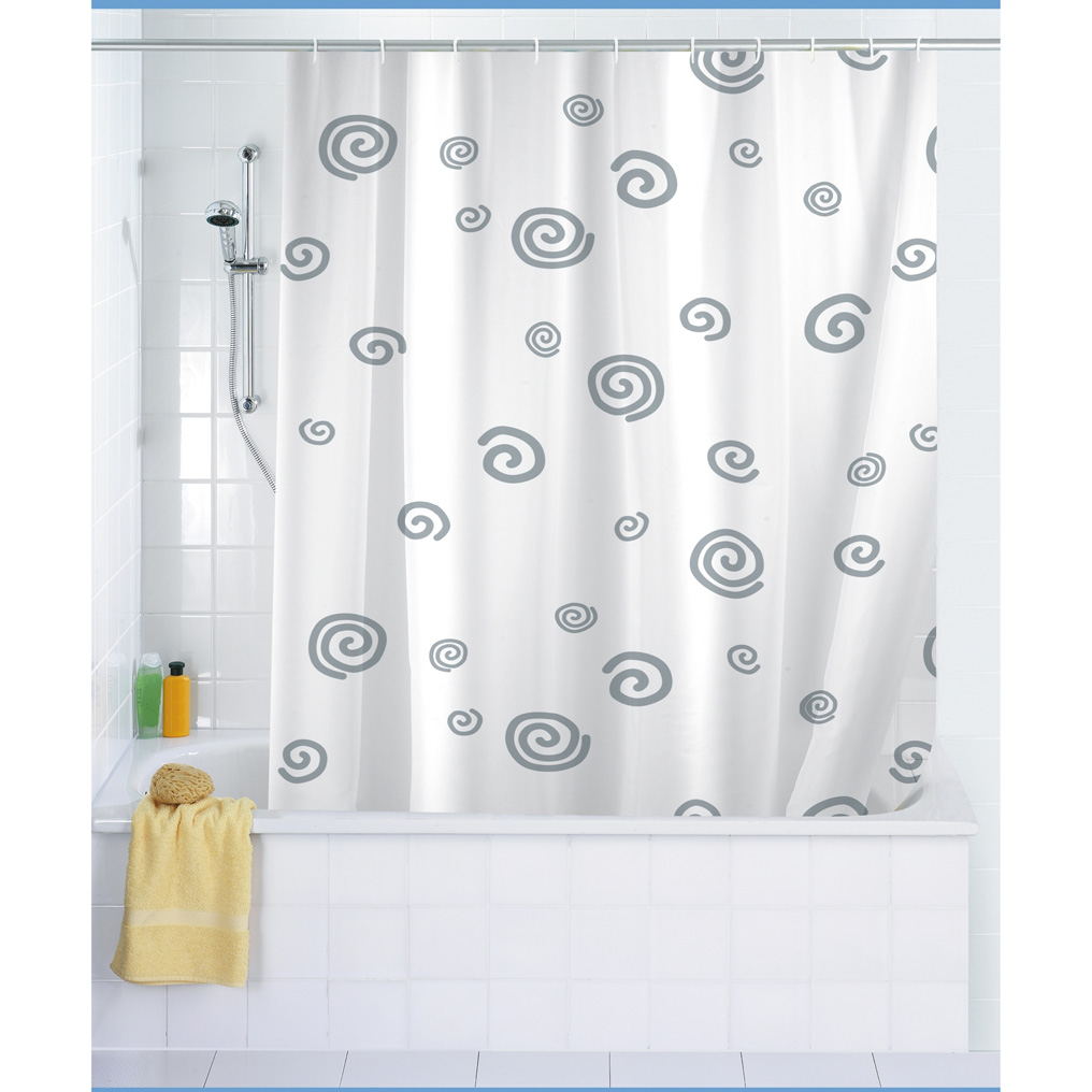 Shower curtain Snail white / grey Polyester 180x200 cm 19155100