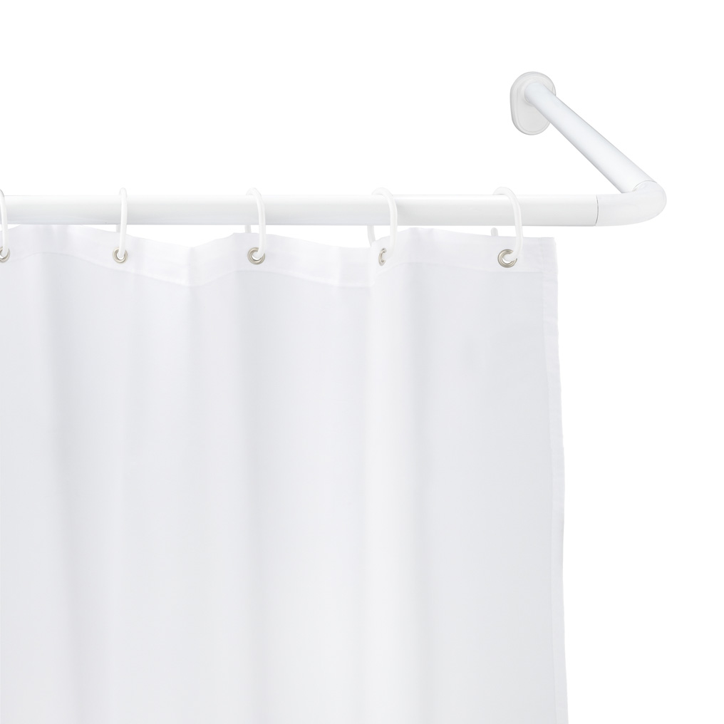 Γωνιακή ράβδος κουρτίνας μπάνιου λευκό αλουμίνιο 80x80 εκ. έως 70x165 εκ. 19216100