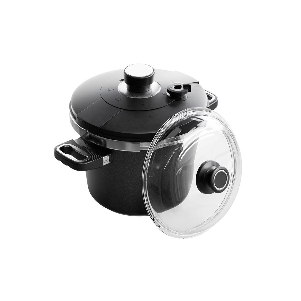 Pressure cooker set aluminum AMT 4,5 lt with 2 lids 24 cm