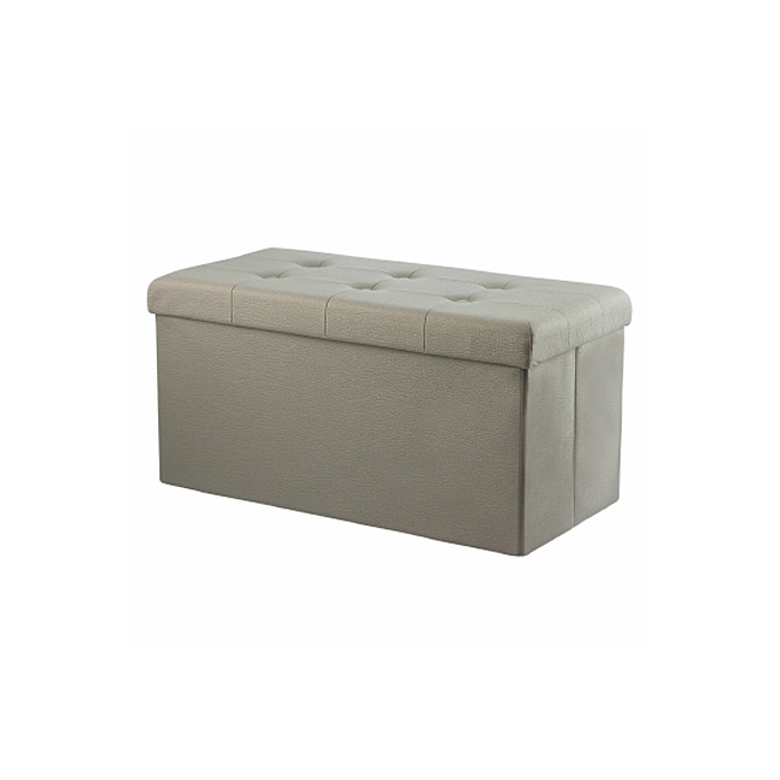 Foldable storage bench MDF / Fabric dove grey 76x37,5x38 cm