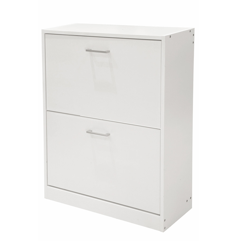 Shoe cabinet MDF 2 compartments white 63x24x80 cm 2191294