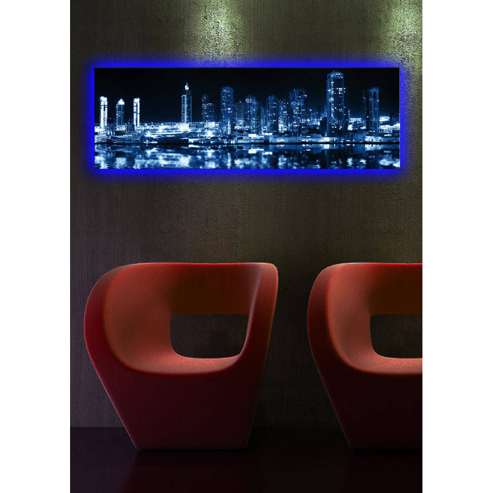 Wooden Framed Decorative Led Lighted Canvas Painting 3090DACT-6 30x90 cm