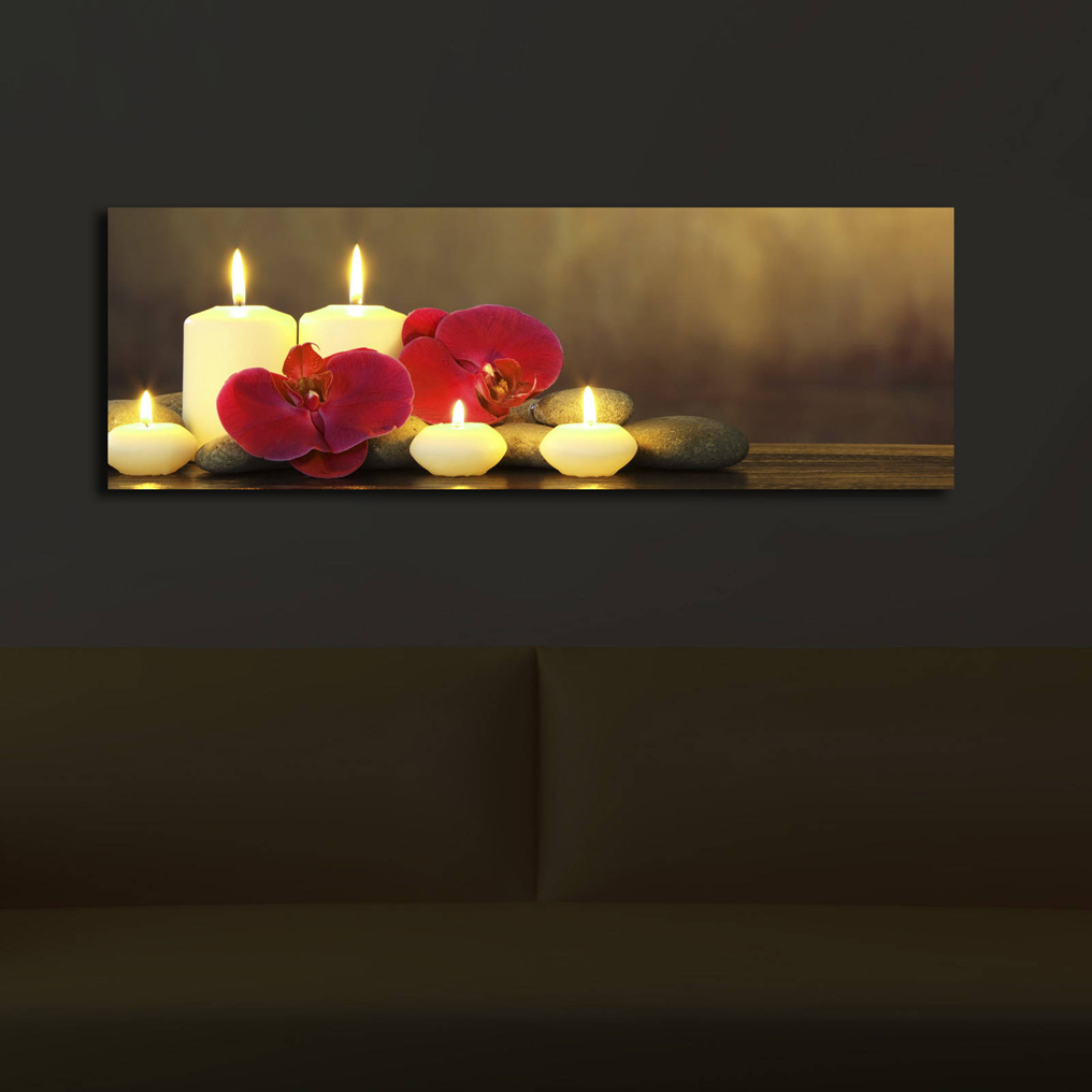 Wooden Framed Decorative Led Lighted Canvas Painting 3090IACT-34 30x90 cm