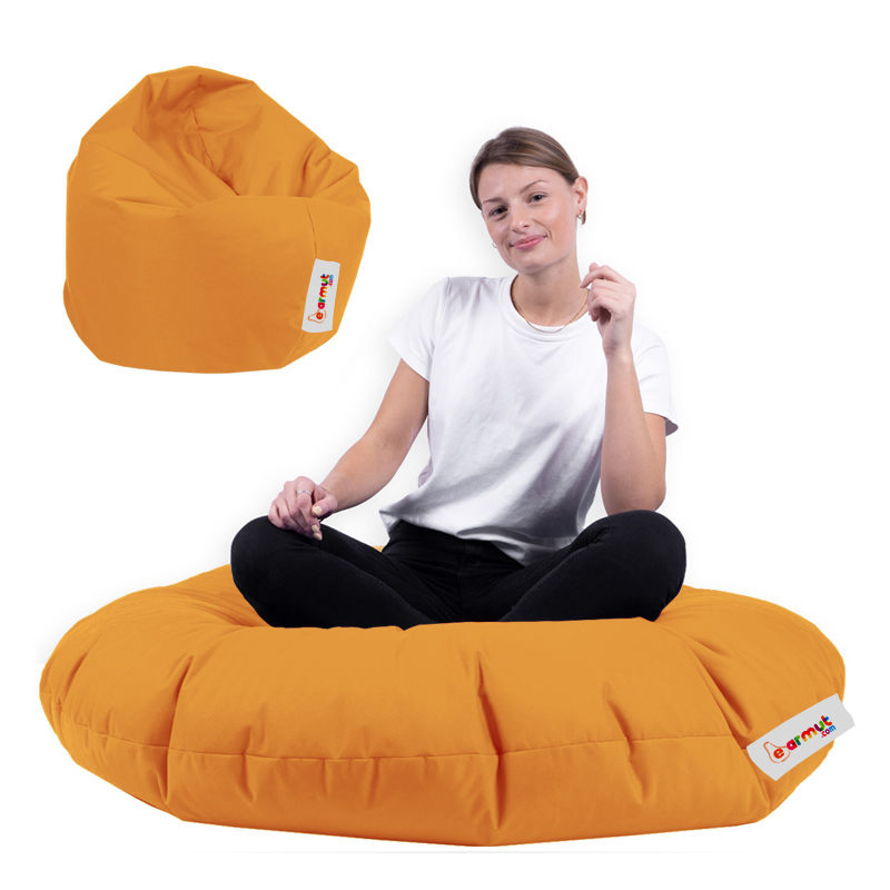 Cushion pouf waterproof Iyzi Orange 100x20 cm / 65x65 cm