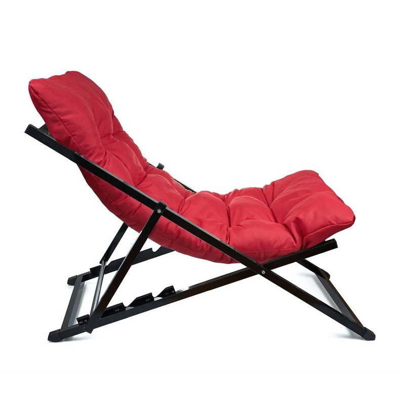 Ξαπλώστρα μεταλλική με μαξιλάρι Lounge Κόκκινο 90x92x50 εκ.