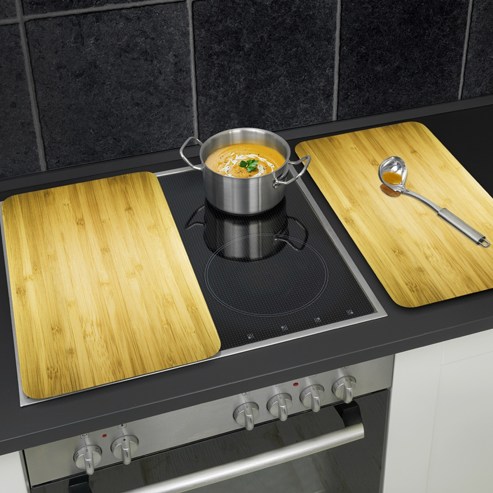 Γυάλινα καλύμματα εστίας Wooden Look 2 τεμ. γυαλί 30x52 εκ. 2521509500
