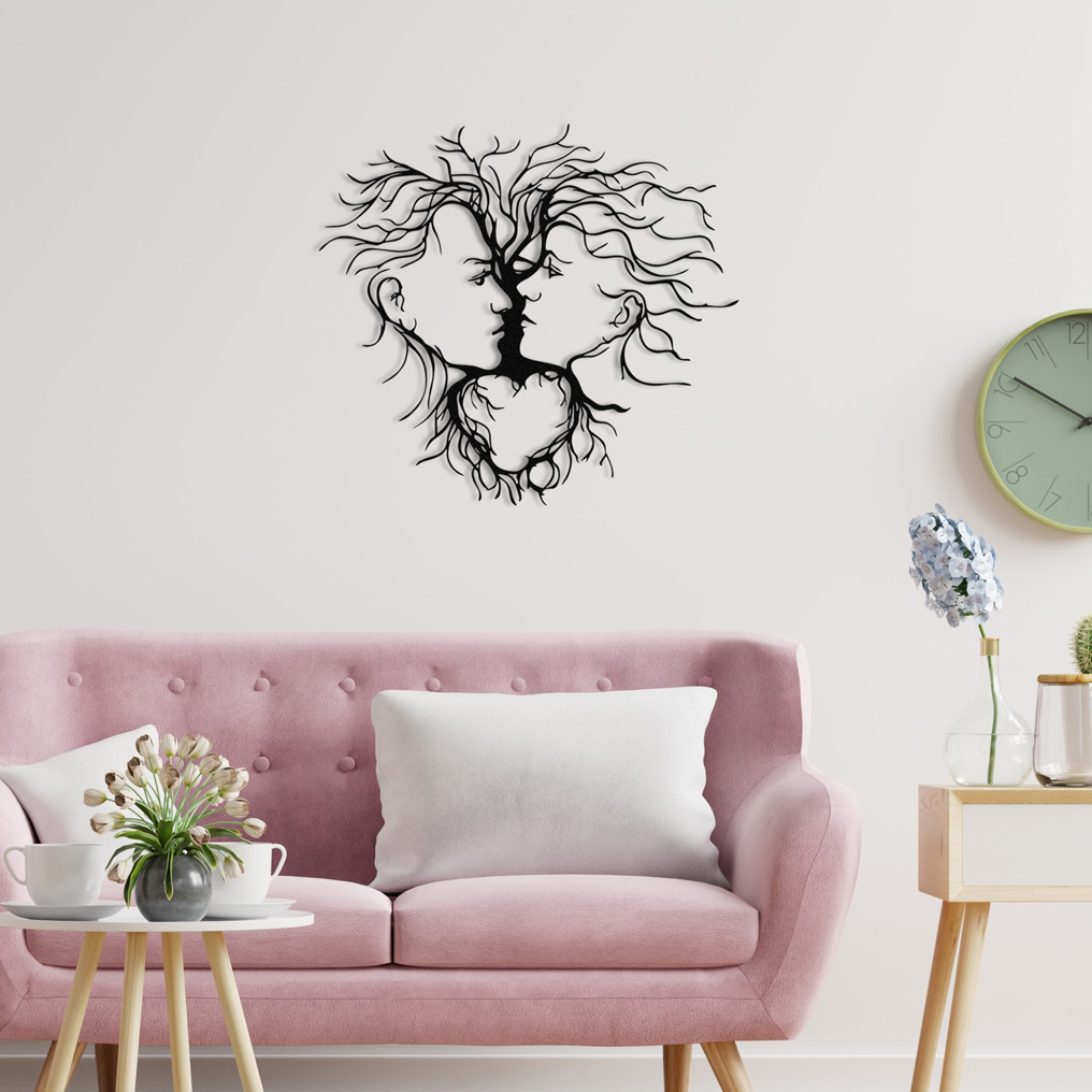 Μεταλλικό διακοσμητικό τοίχου Intrigue Μαύρο 70x64 εκ. 279ENZ1814