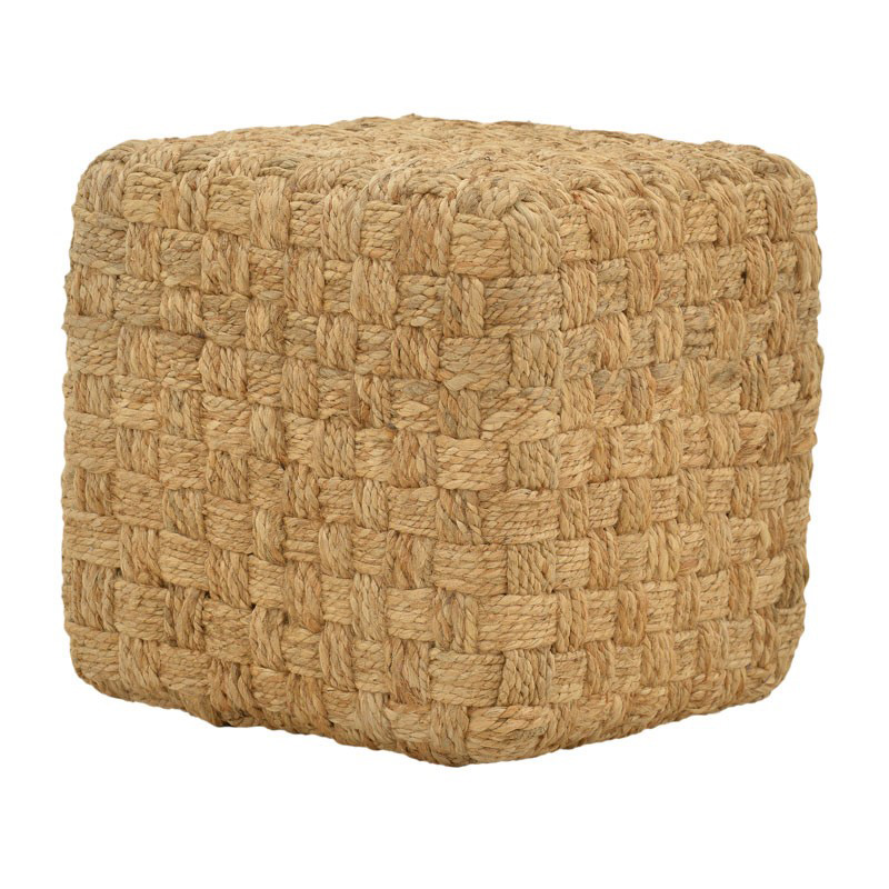 Σκαμπό Aropion Inart μπεζ 100% γιούτα 40x40x40 εκ.