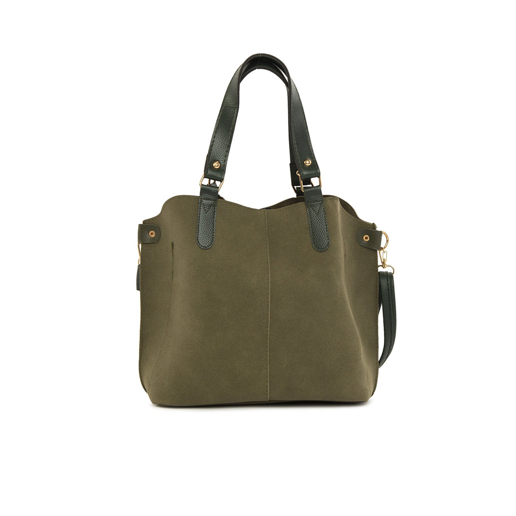 Shoulder bag Bagmori 3554 - 46111 - Khaki Faux nubuck 32x23x16 cm 307BGM1290