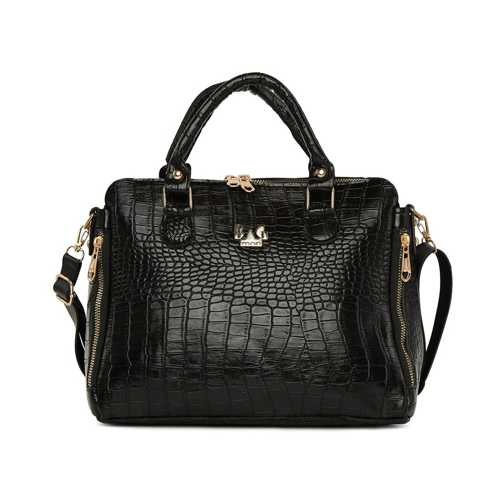 Γυναικεία τσάντα Bagmori 5043 - 60825 - Μαύρο snakeskin Δερματίνη 37x24x12 εκ. 307BGM1453