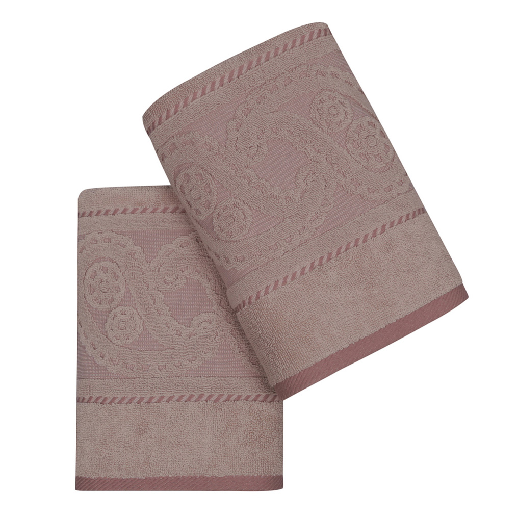 Face towel set 2 pcs Hurrem 100% Cotton Dusty Rose 50x90 cm