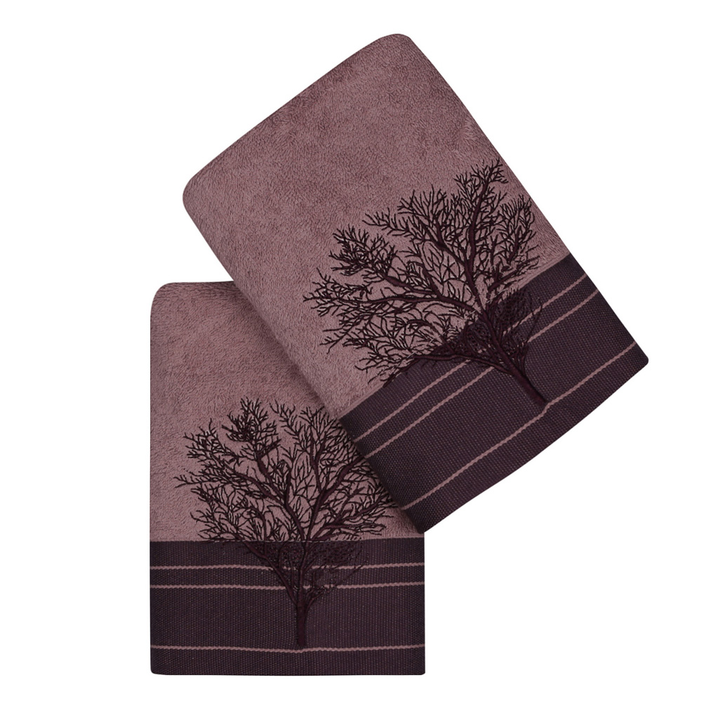 Face towel set 2 pcs Infinity 100% Cotton Maroon 50x90 cm