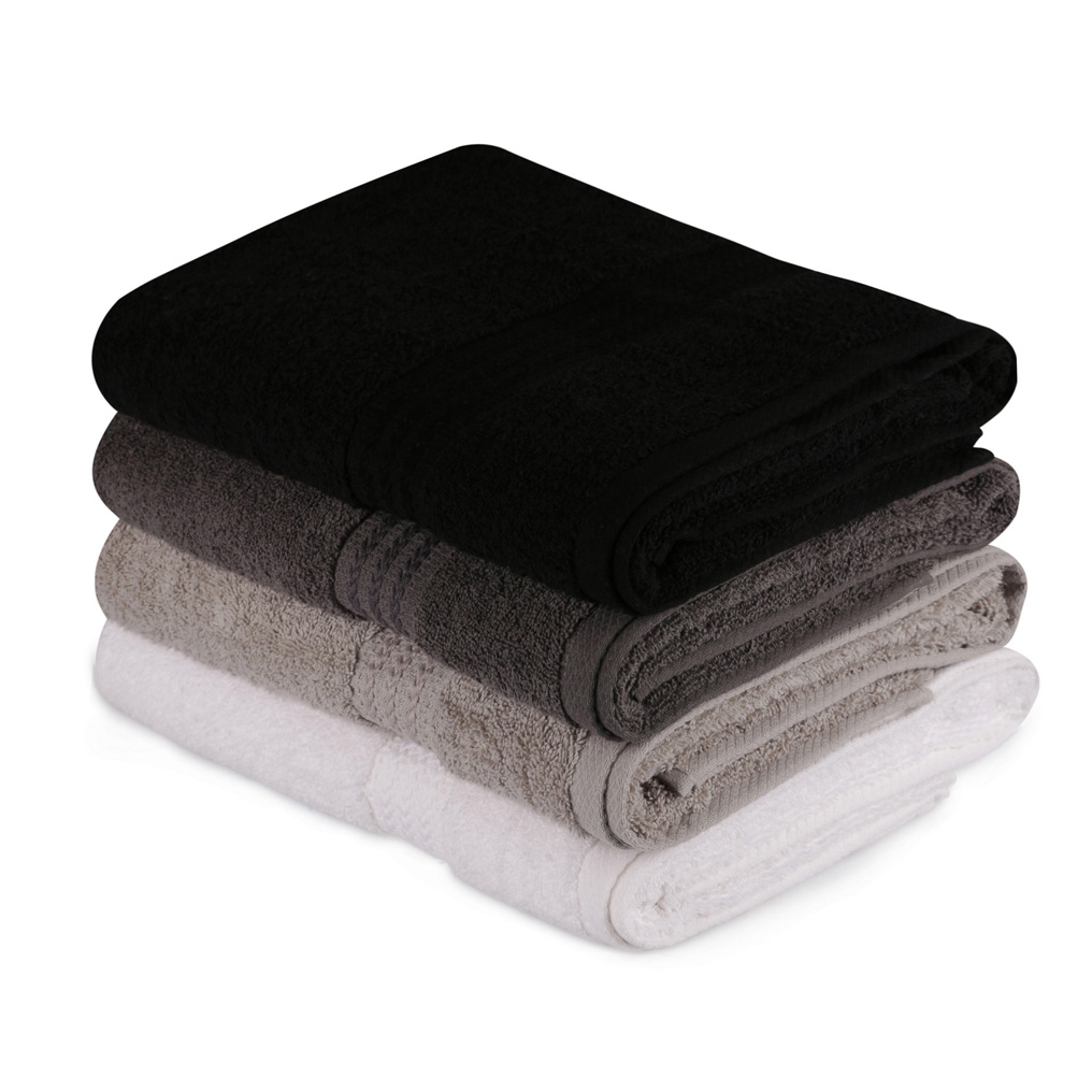 Bath towel set 4 pcs Rainbow Black 100% Cotton  70x140 cm
