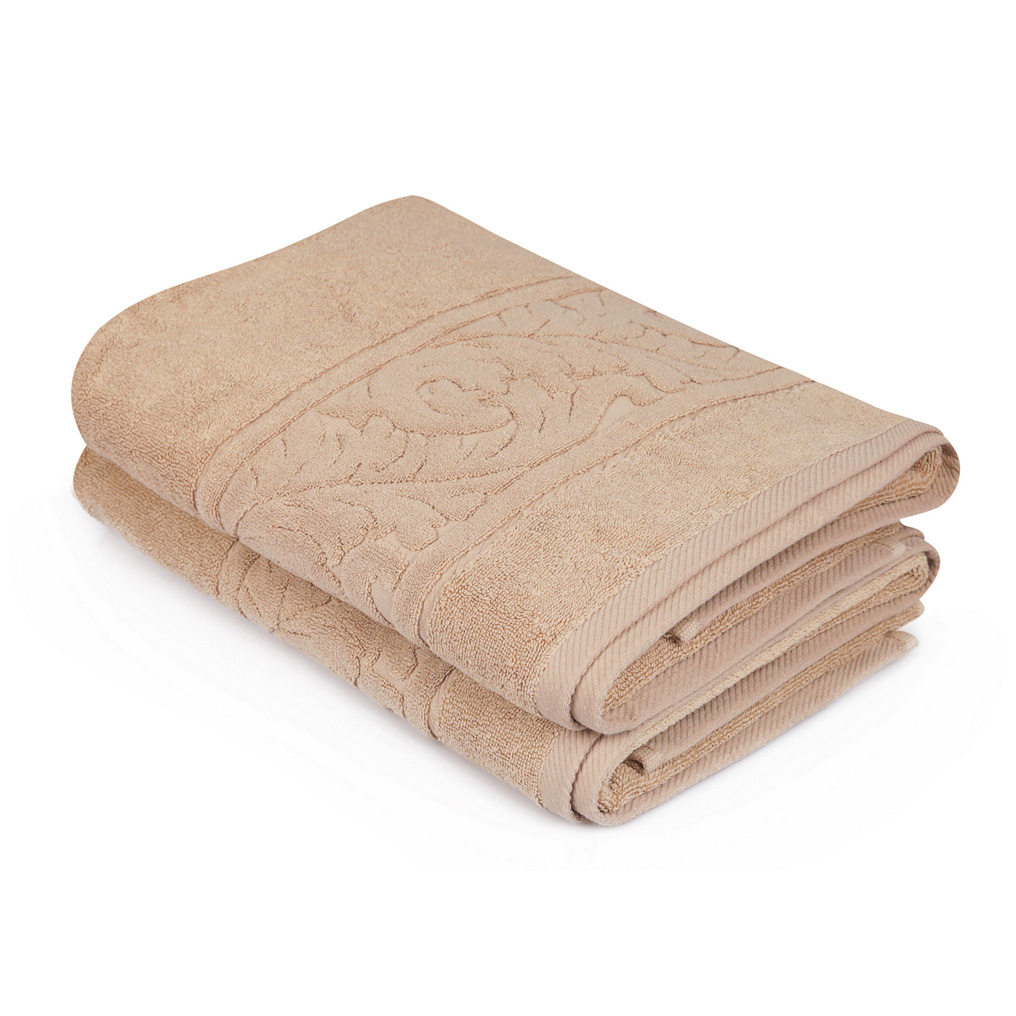 Bath towel set 2 pcs Sultan 100% Cotton Beige 70x140 cm