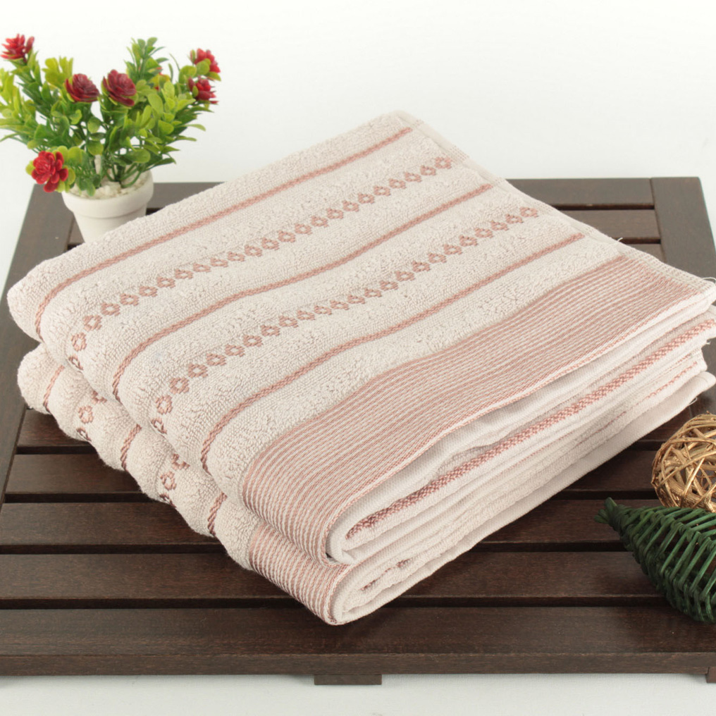 Face towel set 2 pcs Bombeli 100% Cotton Pink / Brown 50x90 cm