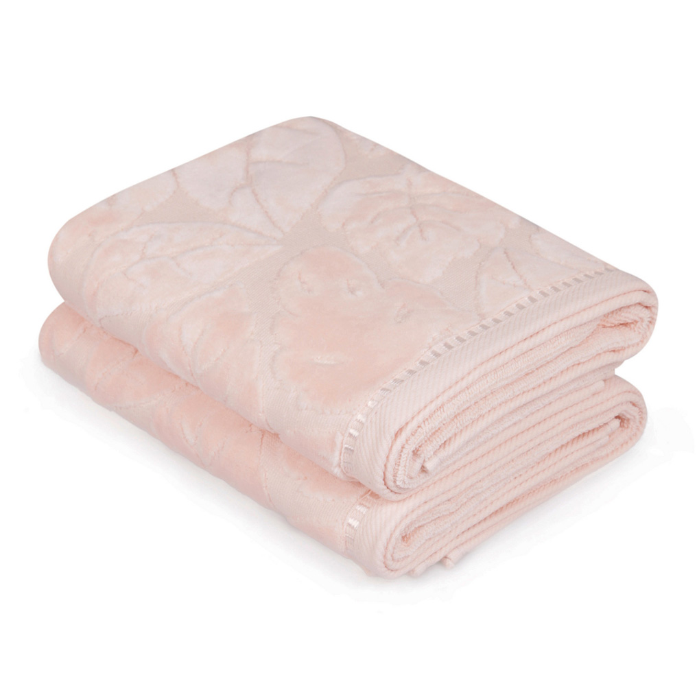 Face towel set 2 pcs Kismi 100% Cotton Salmon 50x90 cm