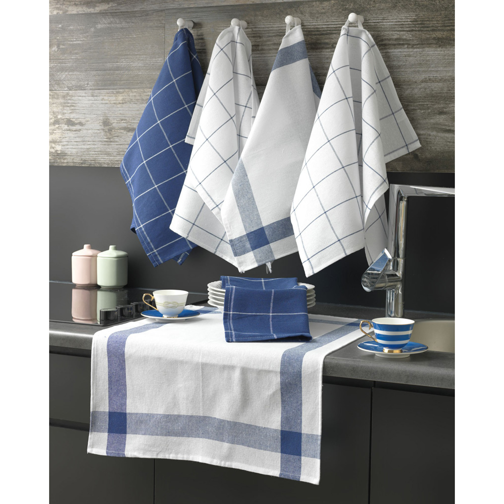 Kitchen towel set 6 pcs Pecete 100% Cotton Blue 60x45 cm