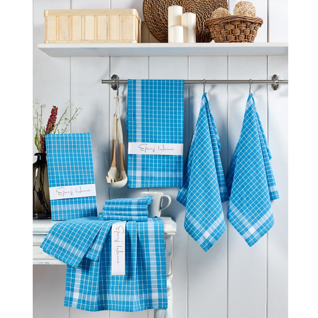 Πετσέτα κουζίνας σετ 10 τεμ. Kup 100% Βαμβάκι Μπλε / Λευκό 45x65 εκ.
