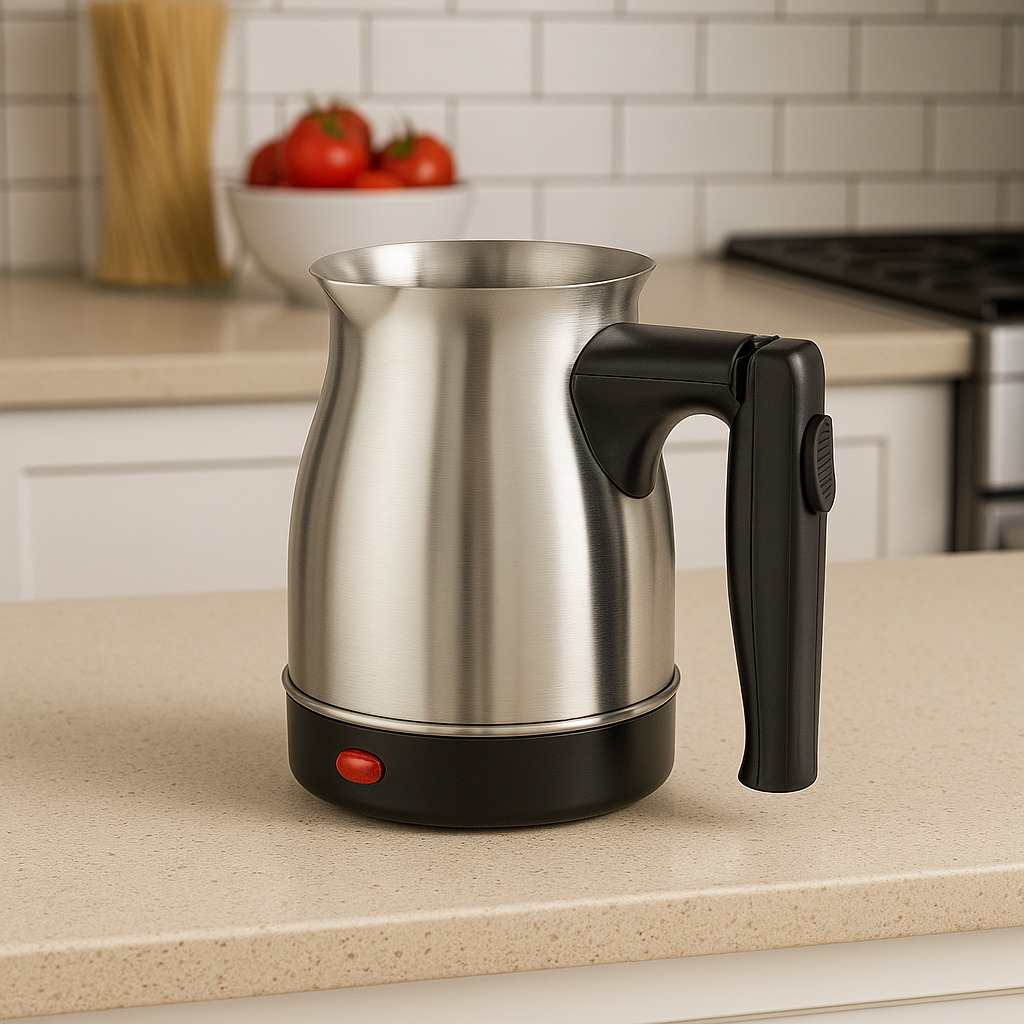 Electric coffee pot with folding handle inox 800W 600 ml