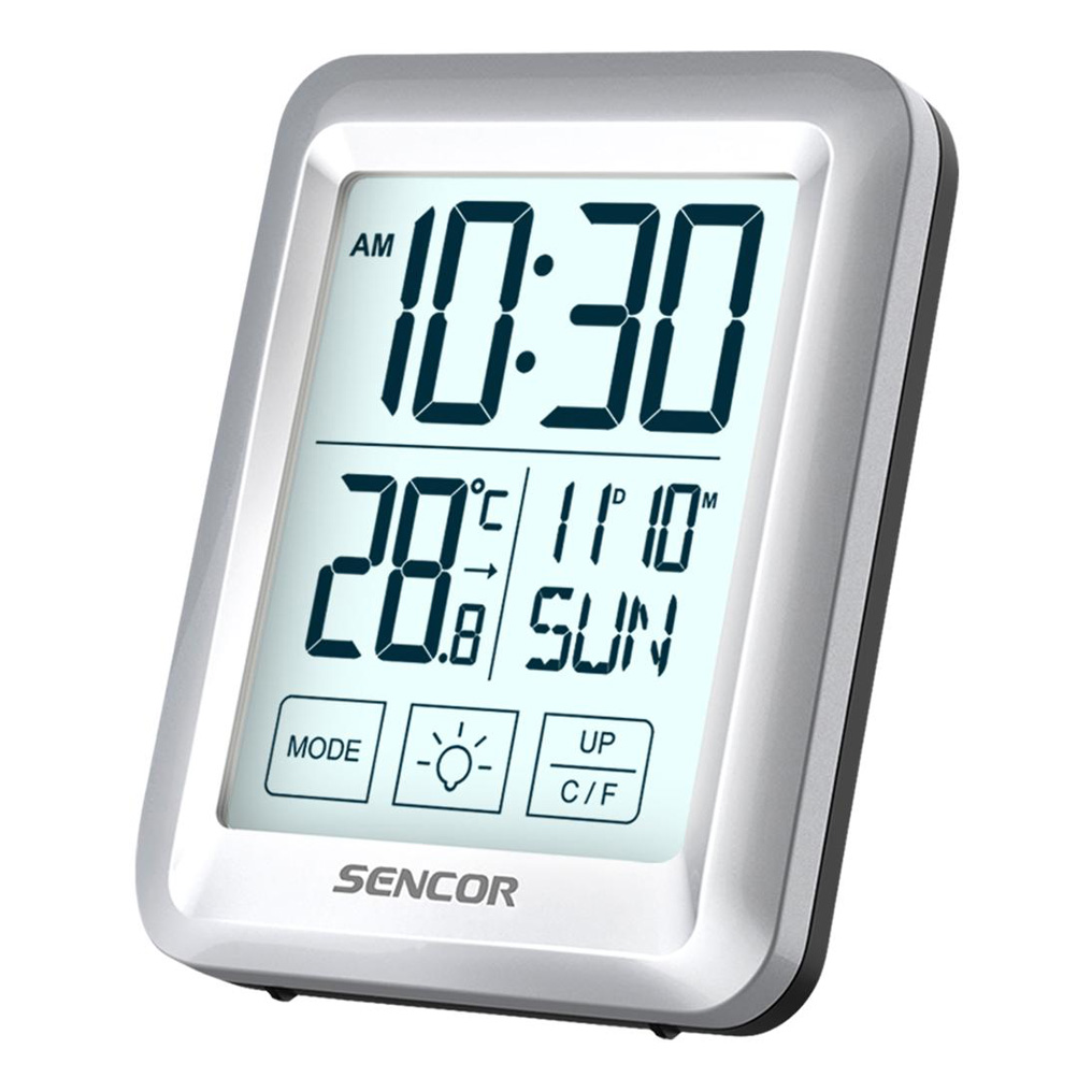 Θερμόμετρο με ρολόι και ξυπνητήρι Sencor SWS 1918 Λευκό