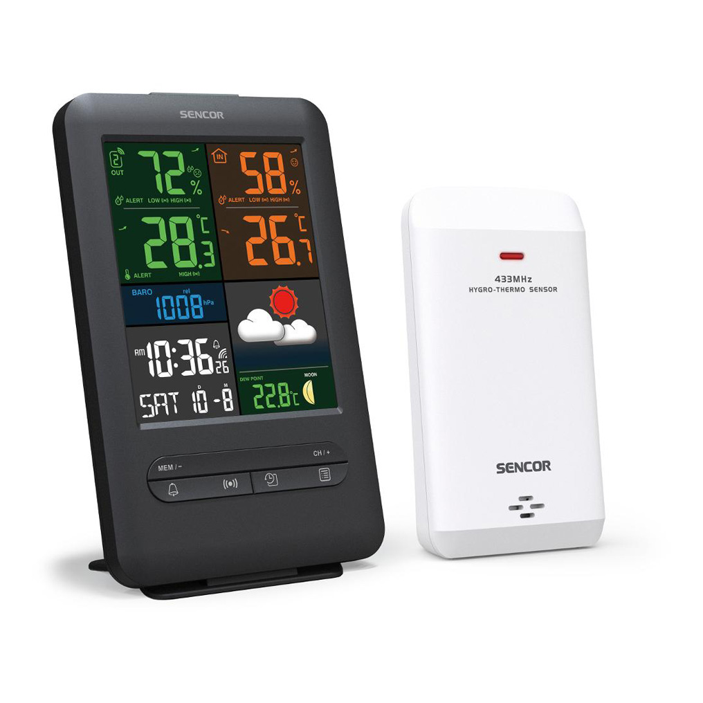 Weather station with wireless sensor Sencor SWS 7300 Black