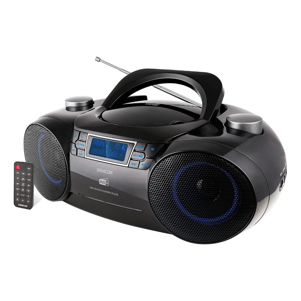 Boombox with CD, BT, MP3, SD, USB, AUX, FM Radio/DAB Sencor SPT 6500 Black