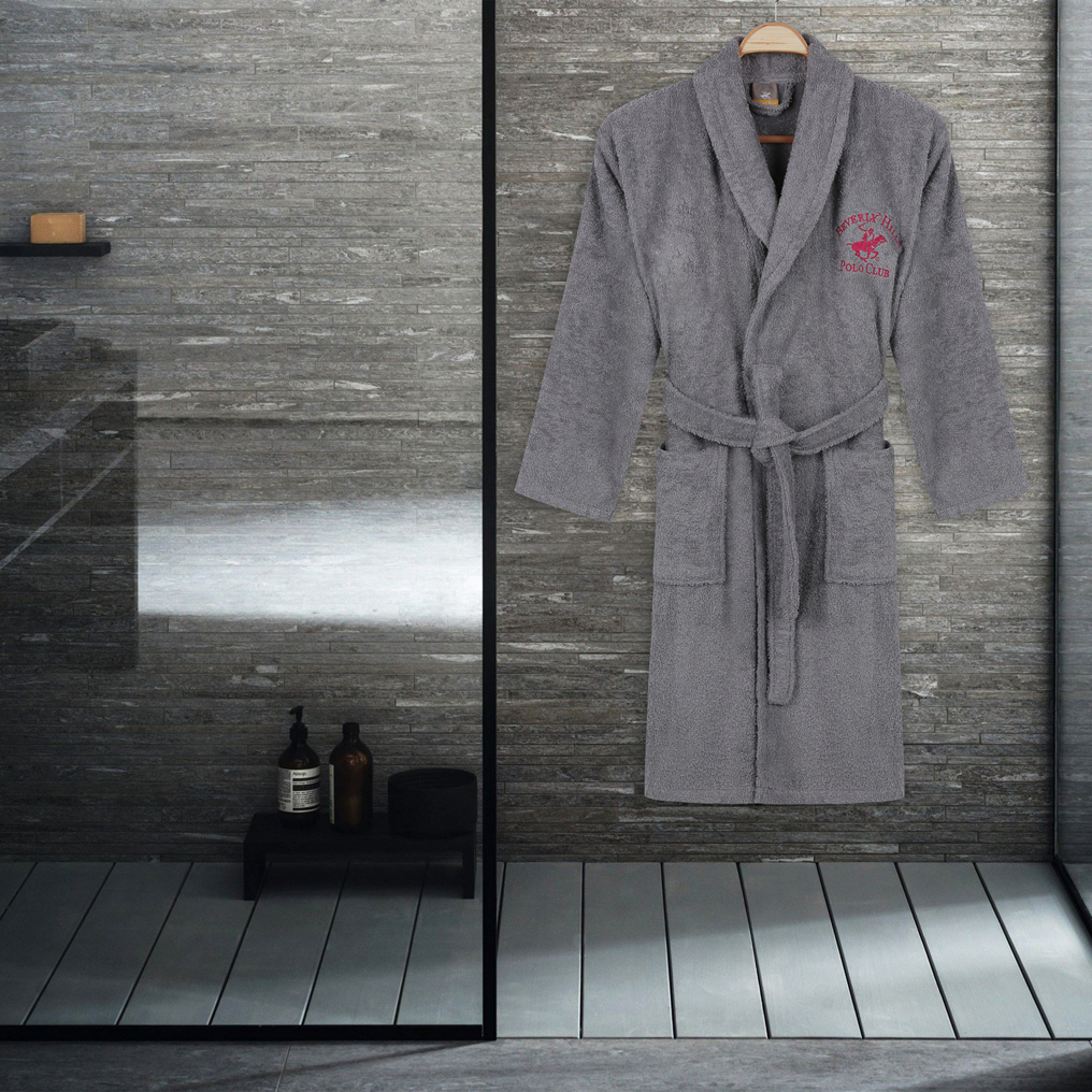 Bathrobe Beverly Hills Polo Club 700 - Grey  100% Cotton