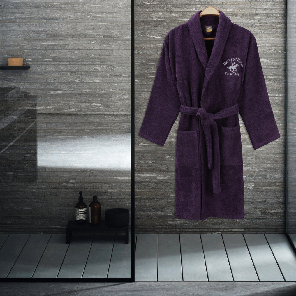 Bathrobe Beverly Hills Polo Club 700 - Purple 100% Cotton
