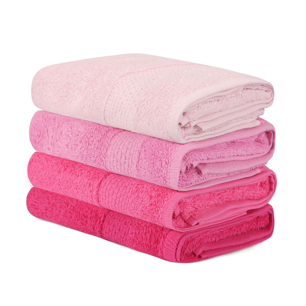 Face towel set 4 pcs Beverly Hills Polo Club 801 - Pink 100% Cotton
