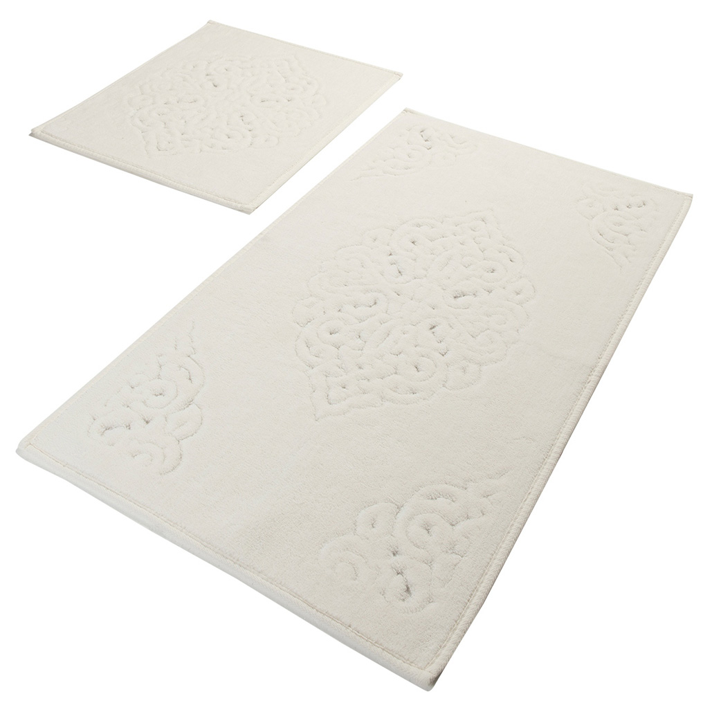 Bathmat set 2 pcs Ottoman 100% Cotton Ecru 50x60 / 60x100 cm